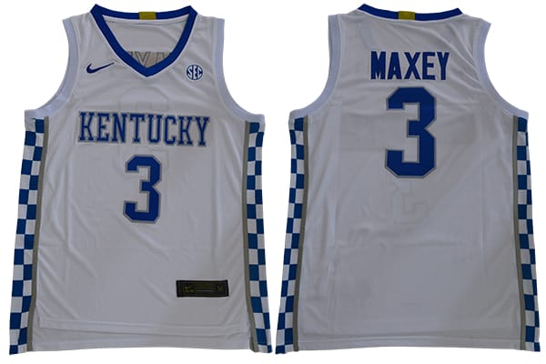 Tyrese Maxey Jersey #3 Kentucky Wildcats NCAA Basketball Jersey White