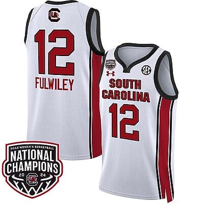 MiLaysia Fulwiley Jersey #12 South Carolina Gamecocks Basketball 2024 National Champions All Stitched White
