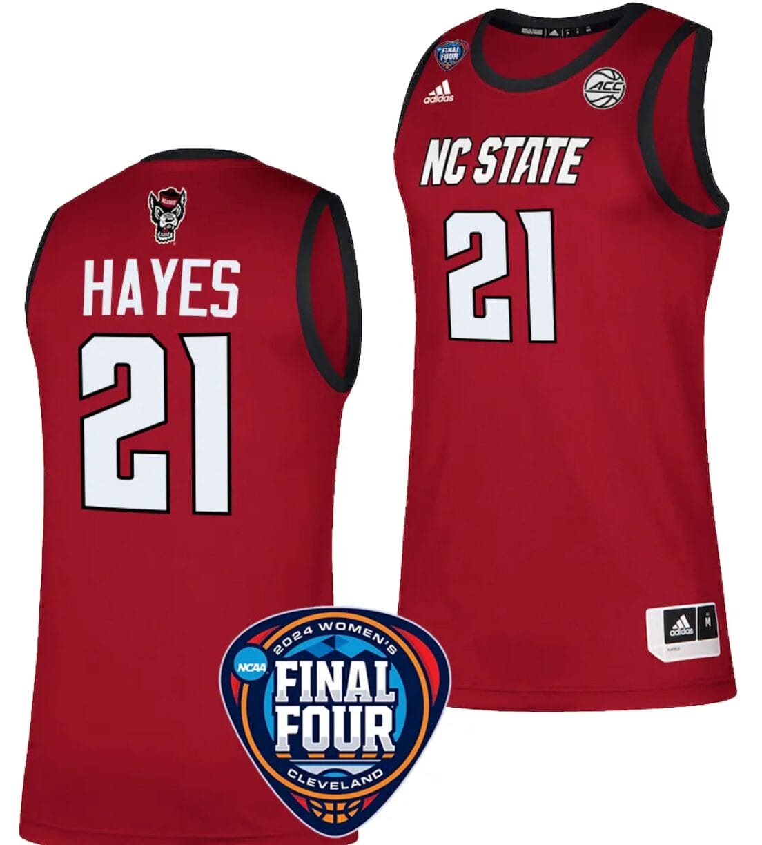 Madison Hayes Jersey #21 NC State Wolfpack Basketball 2024 NCAA March Madness Final Four Red