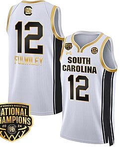 MiLaysia Fulwiley Jersey #12 South Carolina Gamecocks Basketball 2024 National Champions All Stitched White Gold