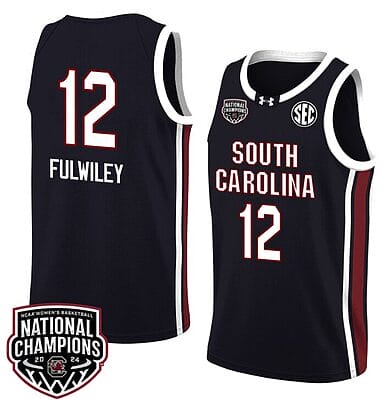 MiLaysia Fulwiley Jersey #12 South Carolina Gamecocks 2024 NCAA Basketball National Champions Black