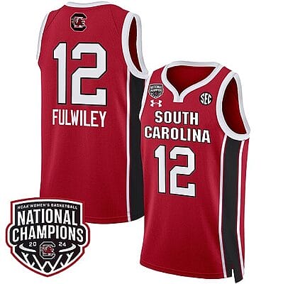 MiLaysia Fulwiley Jersey #12 South Carolina Gamecocks Basketball 2024 National Champions All Stitched Red