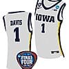 Molly Davis Jersey #1 Iowa Hawkeyes Basketball 2024 NCAA March Madness Final Four White