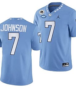 Max Johnson Jersey #7 North Carolina Tar Heels College Football Blue 2024