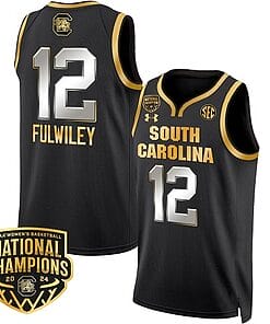 MiLaysia Fulwiley Jersey #12 South Carolina Gamecocks Basketball 2024 National Champions All Stitched Black Gold