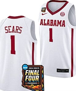 Mark Sears Jersey #1 Alabama Crimson Tide 2024 NCAA March Madness Final Four Basketball White