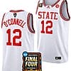Michael O'Connell Jersey #12 NC State Wolfpack 2024 NCAA March Madness Final Four Basketball White