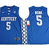 Malik Monk Jersey #5 Kentucky Wildcats NCAA Basketball Blue