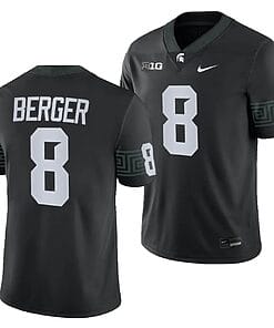 Michigan State Spartans Jalen Berger Jersey #8 College Football Black 2023 Game