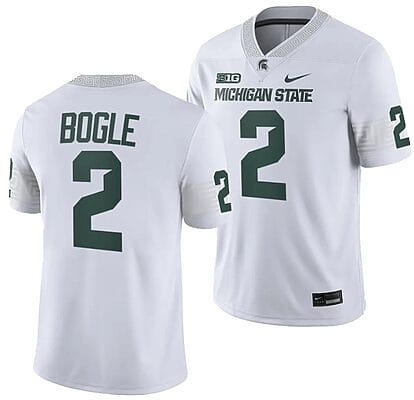 Michigan State Spartans Khris Bogle Jersey #2 College Football White 2023 Game