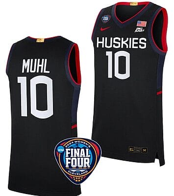 Nika Muhl Jersey #10 UConn Huskies Basketball 2024 NCAA March Madness Final Four Black