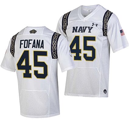 Navy Midshipmen Daba Fofana Jersey #45 College Football 2023 Aer Lingus Classic White Replica