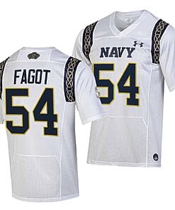 Navy Midshipmen Diego Fagot Jersey #54 College Football 2023 Aer Lingus Classic White Replica