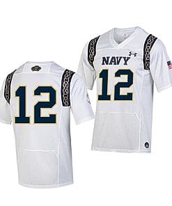Navy Midshipmen Jersey #12 College Football 2023 Aer Lingus Classic White Replica
