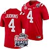 Quinshon Judkins Jersey #4 Ole Miss Rebels Peach Bowl Patch 2024 College Football Red