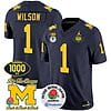 Roman Wilson Jersey #1 Michigan Wolverines Vapor Stitched 1000 Wins Rose Bowl Patch Navy