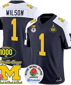 Roman Wilson Jersey #1 Michigan Wolverines Vapor Stitched 1000 Wins Rose Bowl Patch Alternate