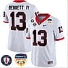 Stetson Bennett Jersey #13 Georgia Bulldogs Orange Bowl Patch Football Stitched White