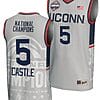 Stephon Castle Jersey #5 UConn Huskies 2024 NCAA Basketball National Champions Lightweight Gray