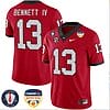 Stetson Bennett Jersey #13 Georgia Bulldogs Orange Bowl Patch Football Stitched Red