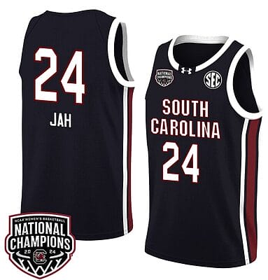 Sahnya Jah Jersey #24 South Carolina Gamecocks 2024 NCAA Basketball National Champions Black