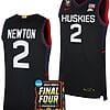 Tristen Newton Jersey #2 UConn Huskies Basketball 2024 NCAA March Madness Final Four Navy