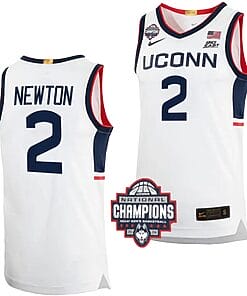 Tristen Newton Jersey #2 UConn Huskies 2024 NCAA Basketball National Champions White Elite