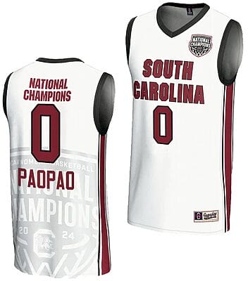 Te Hina Paopao Jersey #0 South Carolina Gamecocks 2024 NCAA Basketball National Champions White