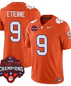 Travis Etienne Jersey #9 Clemson Tigers Vapor Limited Champions Patch College Football Stitched Orange