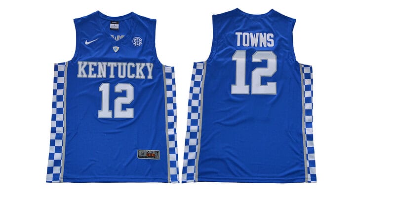 Karl Anthony Towns Jersey #12 Kentucky Wildcats NCAA Basketball Blue