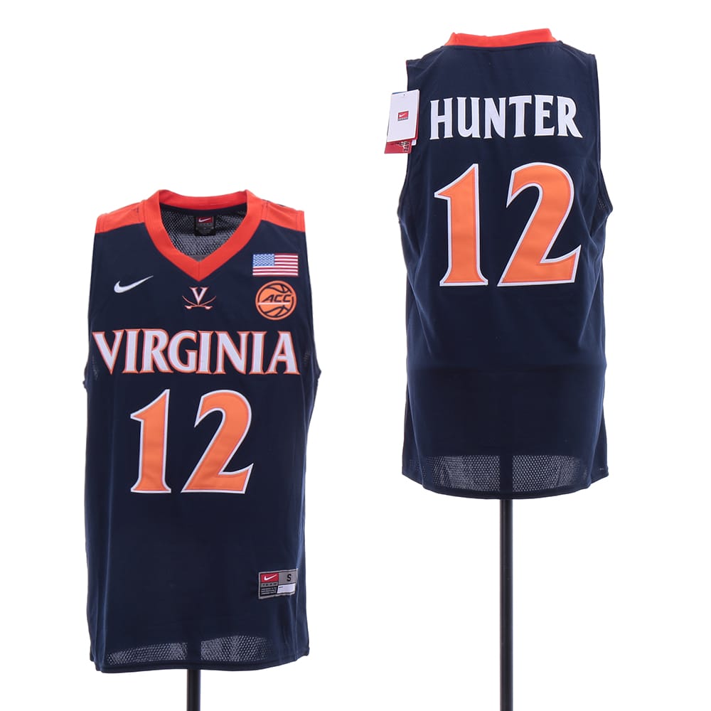 DeAndre Hunter Jersey #12 Virginia Cavaliers NCAA Basketball Jersey Navy