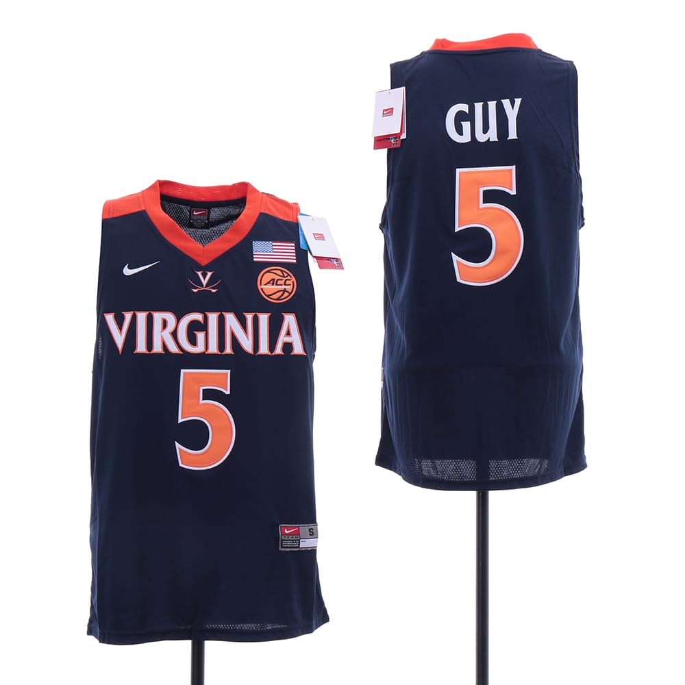 Kyle Guy Jersey #5 Virginia Cavaliers NCAA Basketball Jersey Navy