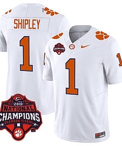 Will Shipley Jersey #1 Clemson Tigers Vapor Limited Champions Patch College Football Stitched White