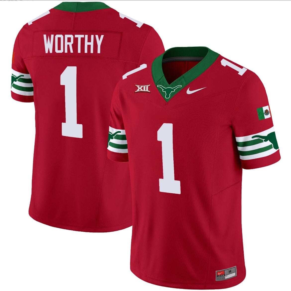 Xavier Worthy Jersey #1 Texas Longhorns Mexico Vapor College Football Red