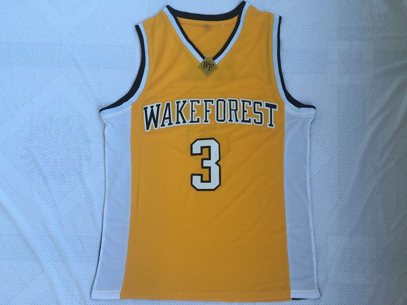Chris Paul Jersey #3 Wake Forest University NCAA Basketball Jersey Yellow White