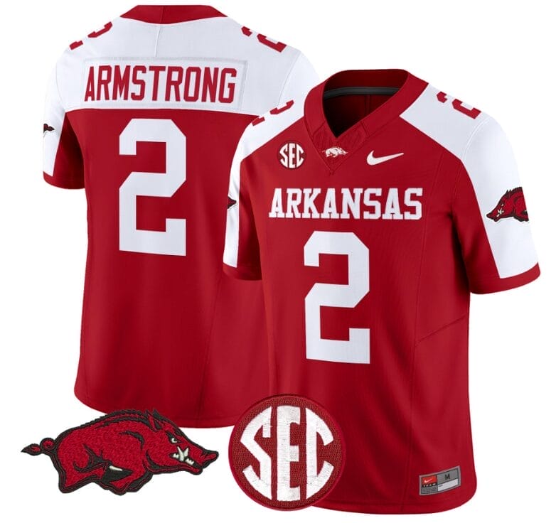 Andrew Armstrong Jersey #2 Arkansas Razorbacks Vapor Limited College Football Stitched Cardinal Alternate