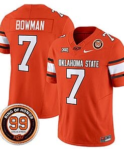 Alan Bowman Jersey #7 Oklahoma State Cowboys Leslie O'neal Patch Vapor Limited College Football Stitched Orange