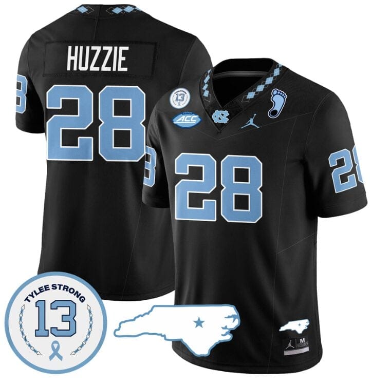 Alijah Huzzie Jersey #28 North Carolina Tar Heels Vapor College Football Stitched Black