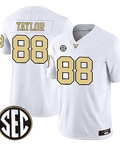 Brock Taylor Jersey #88 Vanderbilt Commodores College Football Stitched White