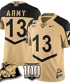 Bryson Daily Jersey #13 Army Black Knights Vapor Limited College Football Stitched Gold Alternate