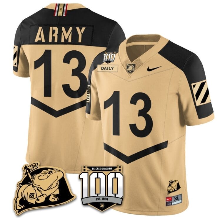 Bryson Daily Jersey #13 Army Black Knights Vapor Limited College Football Stitched Gold Alternate