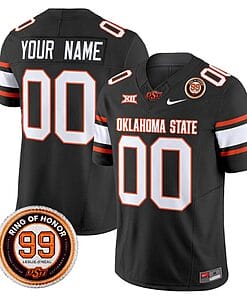 Custom Oklahoma State Cowboys Jersey Name and Number Leslie O'neal Patch Vapor Limited College Football Stitched Black