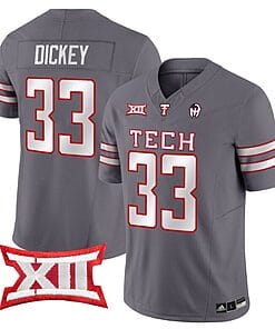 Cameron Dickey Jersey #33 Texas Tech Red Raiders Vapor Limited Football Grey