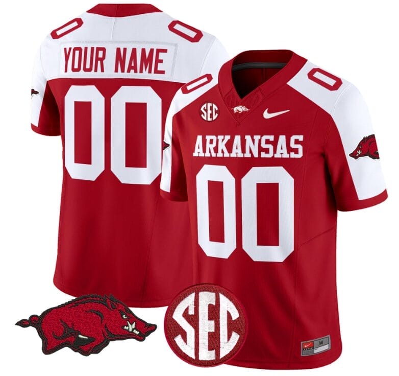 Custom Arkansas Razorbacks Jersey Name and Number Vapor Limited College Football Stitched Cardinal Alternate