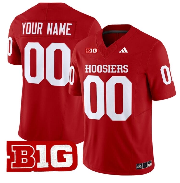Custom Indiana Hoosiers Jersey Name and Number Vapor Limited Football Crimson