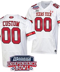 Custom Texas Tech Jersey Name and Number Independence Bowl Patch Football 2023 White