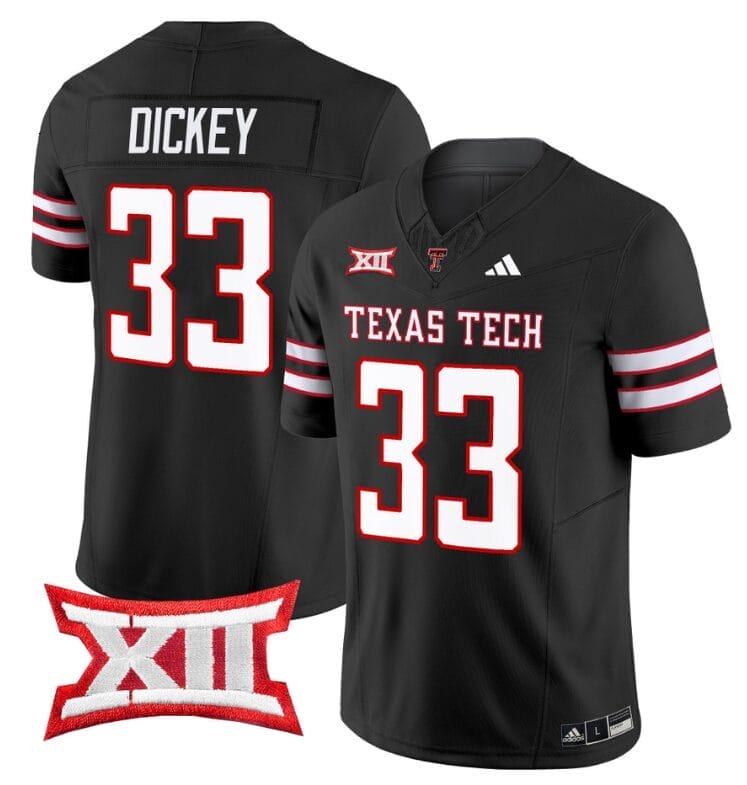 Cameron Dickey Jersey #33 Texas Tech Red Raiders Vapor Limited Football Black