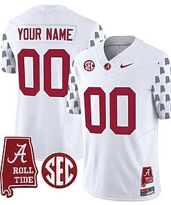 Custom Alabama Crimson Tide Jersey Name and Number Vapor College Football Limited Stitched White