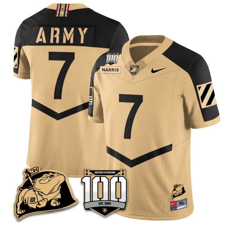 Champ Harris Jersey #7 Army Black Knights Vapor Limited College Football Stitched Gold Alternate