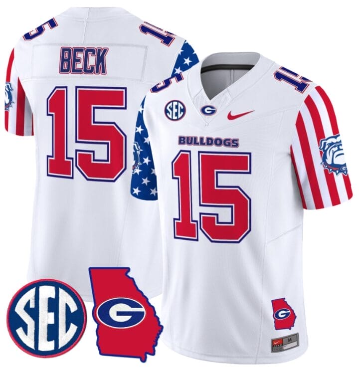 Carson Beck Jersey #15 Georgia Bulldogs American Style Vapor Limited Football Stitched White